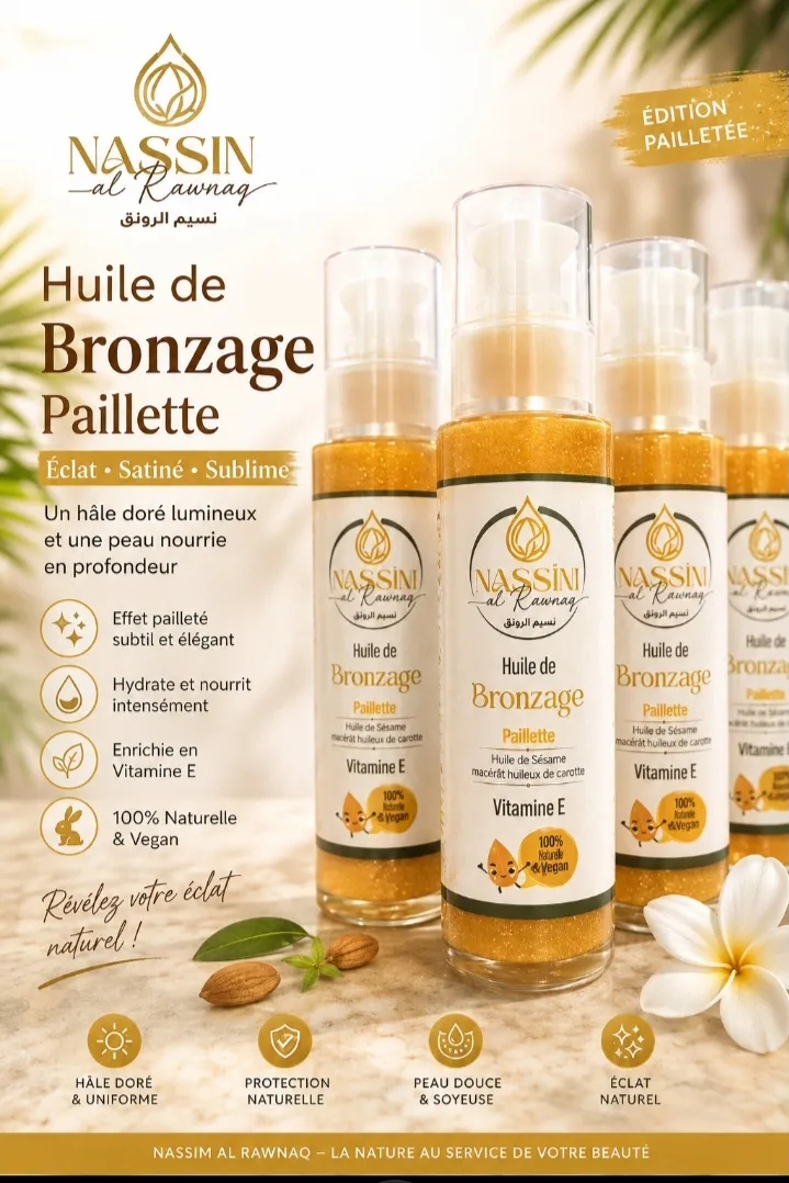 Huile de bronzage pailletée 